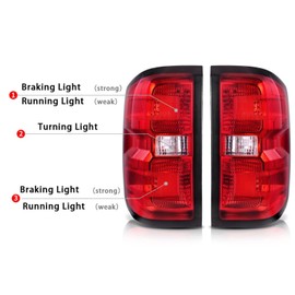 Factory Style Tail Light Assembly Compatible With 2014-2019 Chevy Silverado 1500/ 2500HD/ 3500HD, For 2015-2019 GMC Sierra 3500HD Taillights Brake Signal Assembly with Bulb and Harness