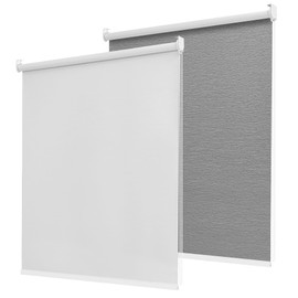 Pesalco 100% Blackout Roller Shades for Indoor Windows with Thermal Insulated Fabric UV Protection Privacy Window Shades for Living Room, Home and Office White 34" W x 72" H