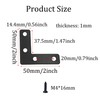 bociloy 20PCS 2”x2” Black Flat L Corner Brackets, Metal Right