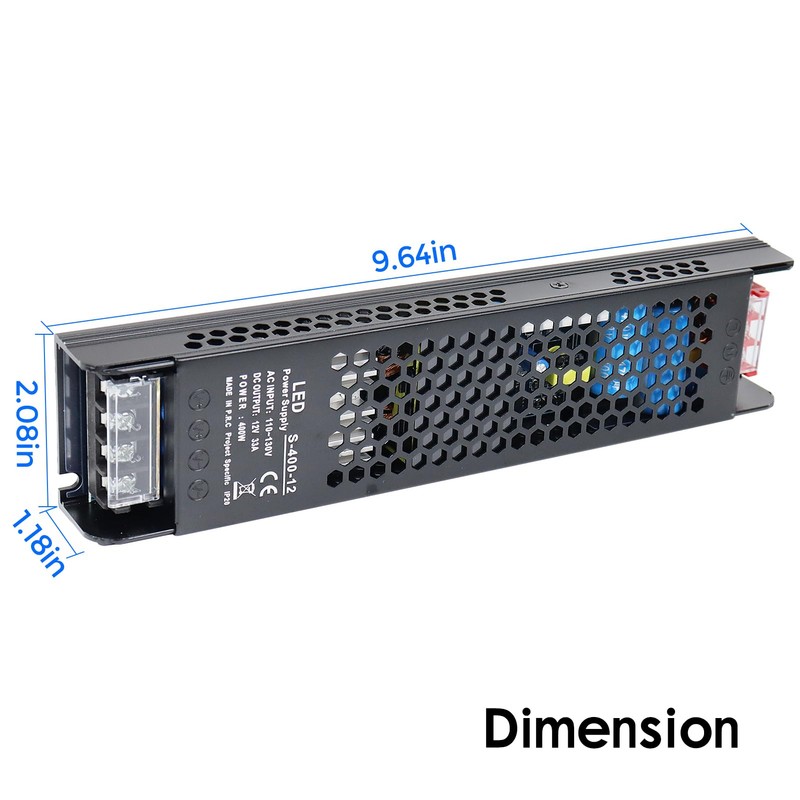 12V 33A 400W Universal Regulated Switching Power Supply, 100-250V AC