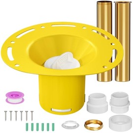 Freestanding Tub Drain Kit, Freestanding Bathtub Rough-in Kit, Nickel-Plated Brass & PVC Adapter, Fits 1-1/2" Threaded Male & Female Drains, Dual Leak-Proof, Fits All Freestanding Tubs, 1 Pack