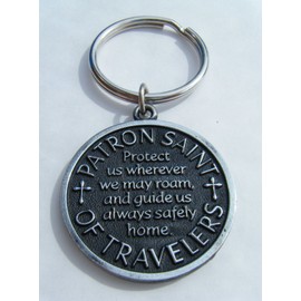 St Christopher Irish Pewter Metal Keyring Gift Boxed