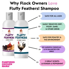 Feather Shampoo for Chickens | Bird Shampoo for Cockatiels, Cockatoo, Parrots: Poultry Conditioner & Baby Chicken Supplies, Gamefowl Supplies for Clean Feathers (Peppermint)
