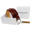 PASQUALE CUTARELLI Mens Crocodile Pattern Italian Leather Belt Burgundy Small