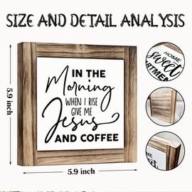 Coffee Decor Sign, Give Me Jesus and Coffee Sign, Rustic Wooden Plaques Sign, Christian Coffee Wood Sign, Coffee Home Decor, Farmhouse Coffee Desk Decor, Cafe Decor, Coffee Decor Art