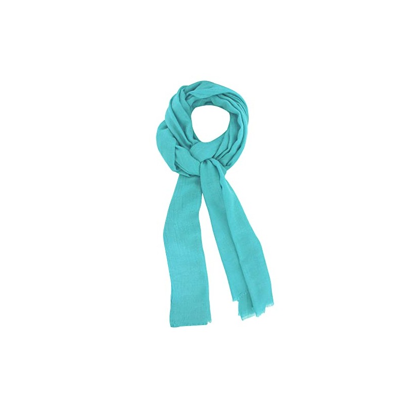 LES POULETTES - Cashmere and Modal Plain Scarf - Turquoise
