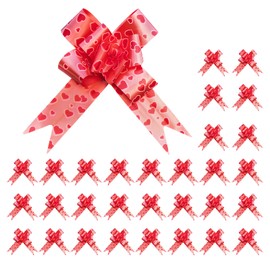 YCLFHOO 10pcs Gift Bows,Large Red Pull Bows,Pull Bows for Gift Wrapping,Car Bow Ribbon Loops for Christmas Trees/Wedding/Party/Valentine's Decoration/Birthday Present Ties-Red