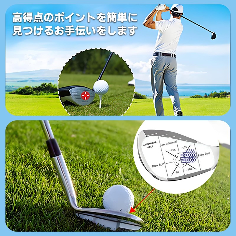 BaraRose Golf Shot Marker, Golf Stickers, 30 Sheets x 4