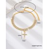 RELOVET Crystal Cross Anklet with Rhinestones, Gold Plated Chain, Religious