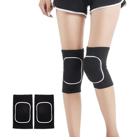 SUJAYU Knee Pads for Women, Dance Knee Pads Wrestling Knee Pads Basketball Knee Pads Volleyball Knee Pads for Women, Knee Protector Soft Knee Pads for Work (Black + White, M)
