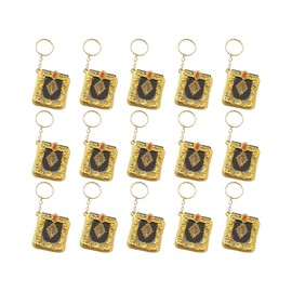 Abiyou 15PCS Mini Quran Keychain, Mini Islamic Keychain, Miniature Pendant Book Keyring, Small Muslim Keychains,Islamic Vintage Keychain, for Handbag Pendant Wallet Accessories Ornament (Gold)