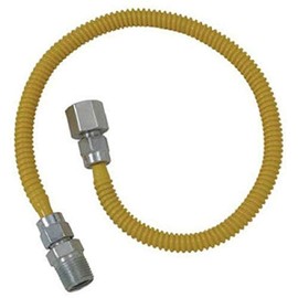Brasscraft CSSL54-36 Straight Connector Gas Dryer & Water Heater Flex-Line (3/8" OD FIP x 1/2" MIP) x 36"