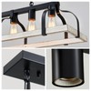 WUZUPS 5-Light Metal Chandelier Imitation Wood Grain Linear Pendant Ceiling