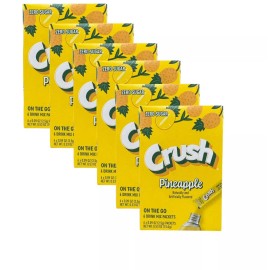CRUSH Pineapple Drink Mix Singles to Go! Sugar Free (LOT OF 6) 36 Packets total