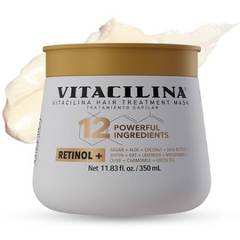 Tratamiento para Cabello Maltratado 350 mL  Con Retinol y 11 Ingredientes Reparadores, Nutricin Profunda y Brillo para el Cuidado del Cabello         