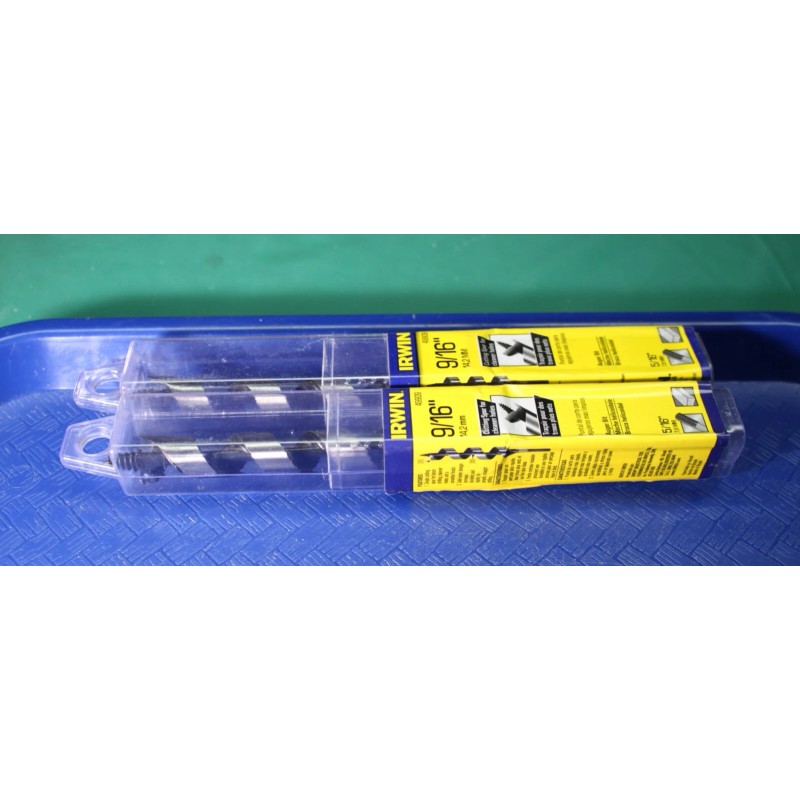 IRWIN (2) Irwin 9/16" Auger Bit #49909 Auger Bit 7-1/2