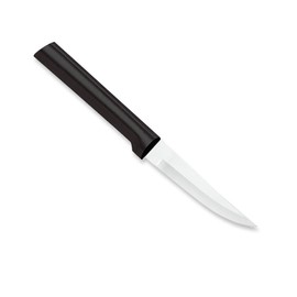RADA Heavy Duty Paring Knife –Stainless Steel Blade With Stainless Steel Black Resin Handle, 7-1/8 Inches, Pack of 6