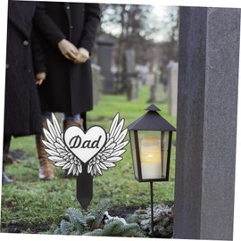 FUNOMOCYA Cemetery Cross Grave Marker Wings Decorative Memorial Stake for Graves Lightweight and Durable for Garden Cemetery Decorations