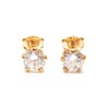 Aretes Cristal Zirconia de 5mm - Chapa de Oro Calidad