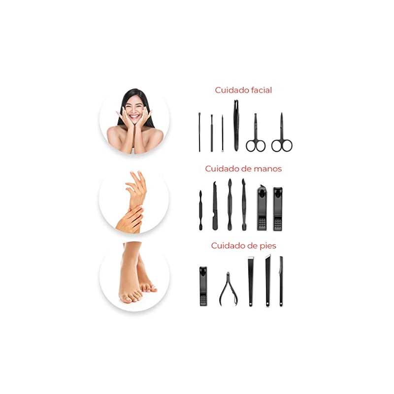 Raganet, Set De Manicure y Pedicure, Cortaúñas, Para Pies y