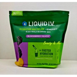 Liquid I.V. Hydration Multiplier + Energy Drink Mix BlackBerry Peach 26 Sticks