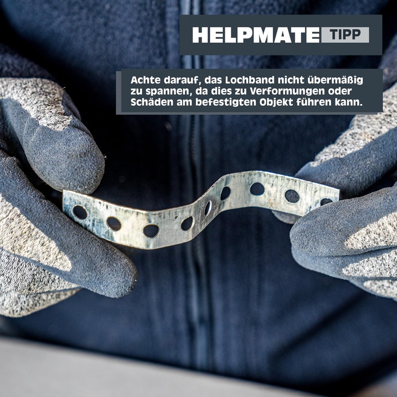 HELPMATE Perforated Tape 3.0 m Length - Sendzimir Galvanised Steel