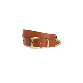 Madewell Women's Leather Western Belt, English Saddle, Brown, XS