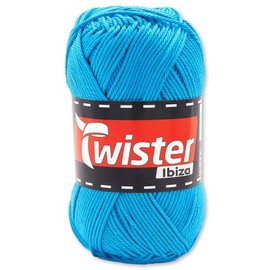 Frida's Wollhaus Twister 50 g Ibiza Plain Cotton Knitting Crochet Summer Yarn Baby Yarn 24 Colours (65 | Turquoise)