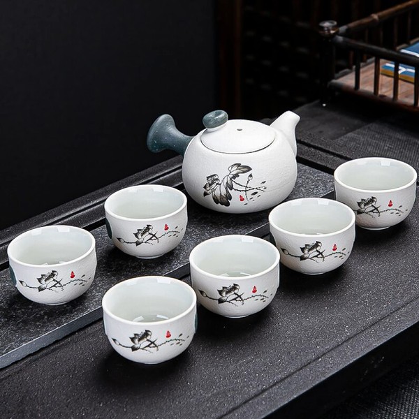 EZ Snowflake Glaze Chinese Tea Set - 1 teapot and