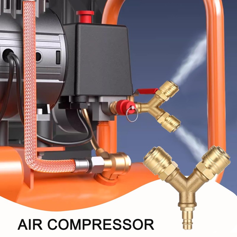 2-Way Compressed Air Distributor with Copper Couplings, Compressed Air Accessories,