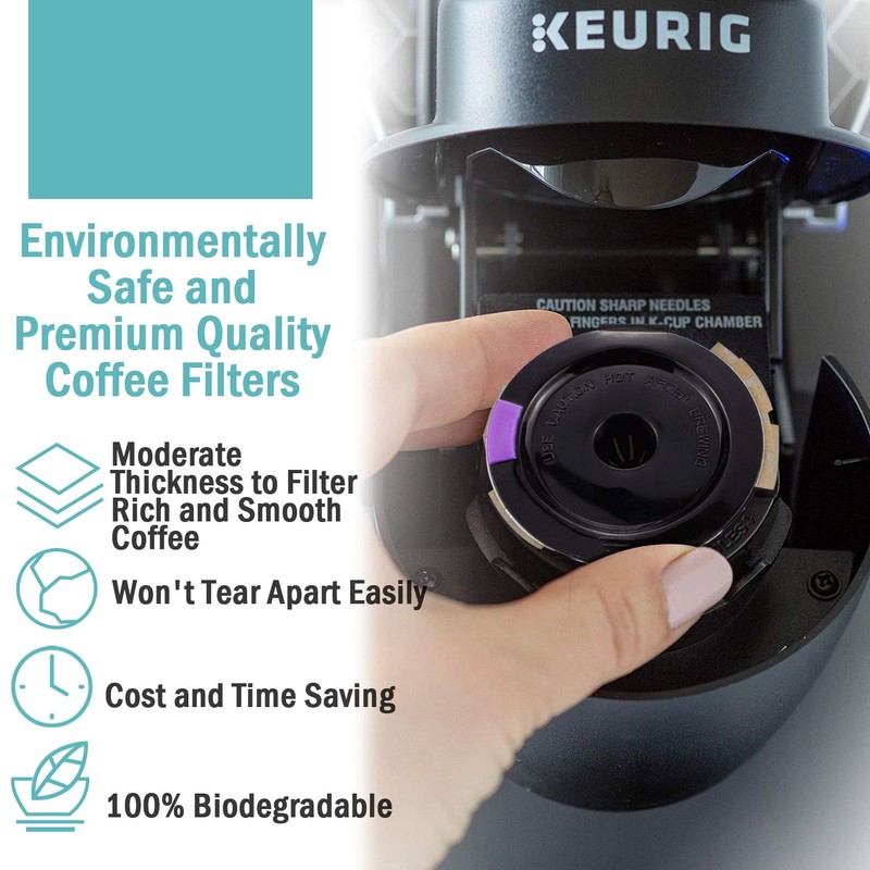 2 Reusable Keurg Cups & 300 Unbleached Keurg Coffee Pods