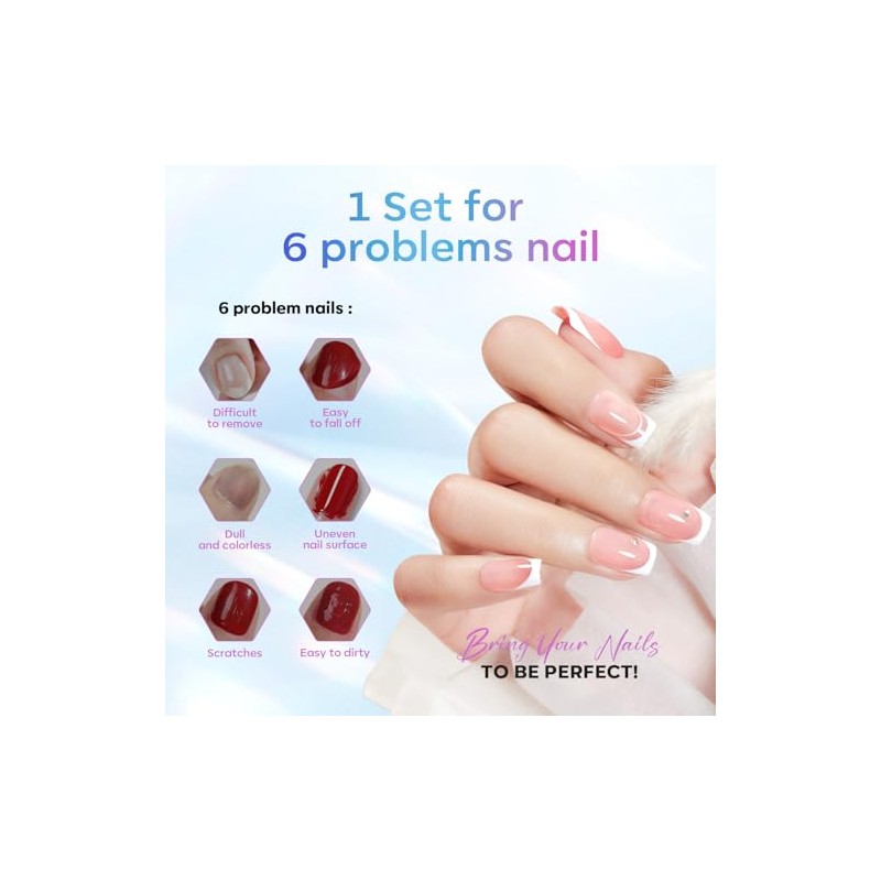 Modelones Juego de esmalte de uñas en gel y base,