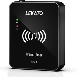 LEKATO MS-1 2.4G Stereo Wireless IEM System with Transmitter Beltpack Receiver for Guitar, Wireless In-Ear Monitor System, Automatic Pairing, for Studio, Band Rehearsal, Live Performance:_Transmitter Only, Black