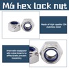 70PCS M6 Nuts,M6 Nyloc Nuts,Lock Tight Thread Lock,Nylon Inserted Hex
