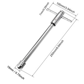 TA-VIGOR Adjustable T-Handle Ratchet Tap Wrench for Metric M3-M8, Reversible Ratchet Tap Holder Reamer Hand Tapping Tool, 250mm ((9.84-inch) Body