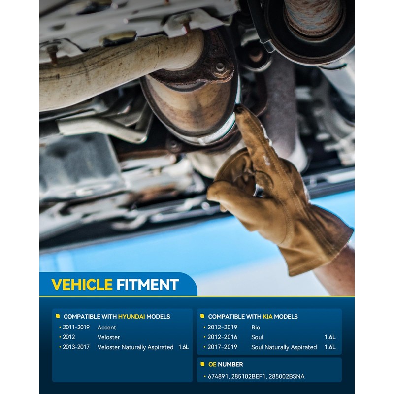 PHILTOP Direct-Fit Catalytic Converter Kit Compatible with Kia Hyundai 2012-2019