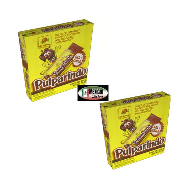 Pulparindo hot salted tamarind Flavor 2x20 mexican candy 40pcs deal W/real fruit