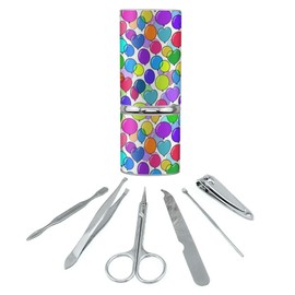 Colorful Balloons Pattern Stainless Steel Manicure Pedicure Grooming Beauty Care Travel Kit