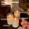 LEDHOLYT Rechargeable Glass Jar Flameless Candles, Realistic Flickering LED Pillar
