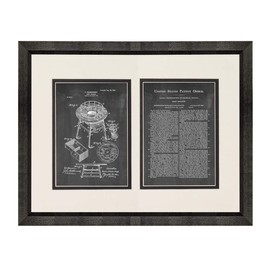Baby Walker Patent Art Chalkboard Print in a Beveled Black Wood Frame with a Double Mat (16" x 20") M13713
