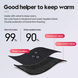 Touch Screen Running Gloves Anti-Slip Palm - Warm Thermal - Waterproof Windproof - Shock-Absorbing Reflective Outdoor Sport Gloves Cycling Gloves Warm Winter Gloves for Men Women Gray Small