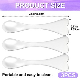 Pndeyo 3pcs Mini Metal Makeup Spatula, Reusable Cosmetic Cream Spatulas Spoon, Skincare Scoop Applicator Facial Massage Beauty Tools for Mixing and Sampling Face Eye Cream- Silver