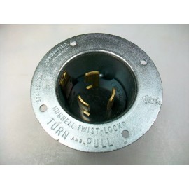 Hubbell NOS-HUBBELL 7958 TWIST LOCK MALE  FLANGED POLARIZED BASE 3P 50 A 600 V Ac