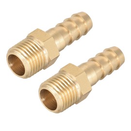uxcell Brass Fitting Connector Metric M12-1.25 Male to Barb Fit Hose ID 8mm 2pcs