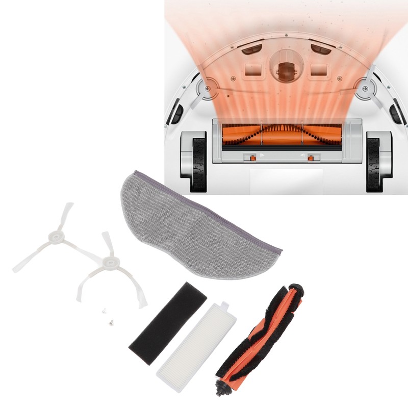Main Brush Side Brush Filter Mop Cloth Set for Xiaomi