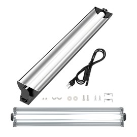MouMouPurr 24W T5 UVB Reptile Light Fixture Combo Kit – 10.0 UVB Fluorescent Tube for Bearded Dragons, Lizards & Tortoises – UVA UVB Reptile Light, 22" Terrarium Hood (UVB 10.0-Desert, 22INCH-24W)
