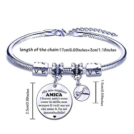 POIUYTRE Christmas Gifts Friend Bracelets Sister Gifts Best Friend Friendship Gift Bracelet Friend Gift Sister Friend Gifts Women Birthday Graduation Gifts Friend Special Original, L, Stainless Steel