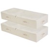 39.4" Folding Under Bed Storage Organizer Baskets for Closet, Bedding,Beige