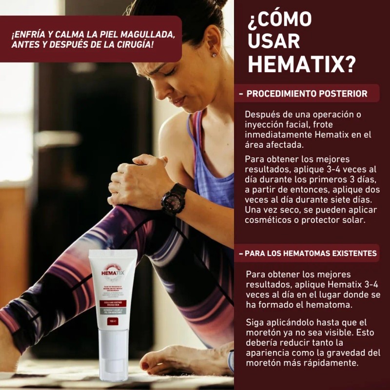 Crema En Gel Hematix, Reparación Intensiva Para Moretones, En Tubo