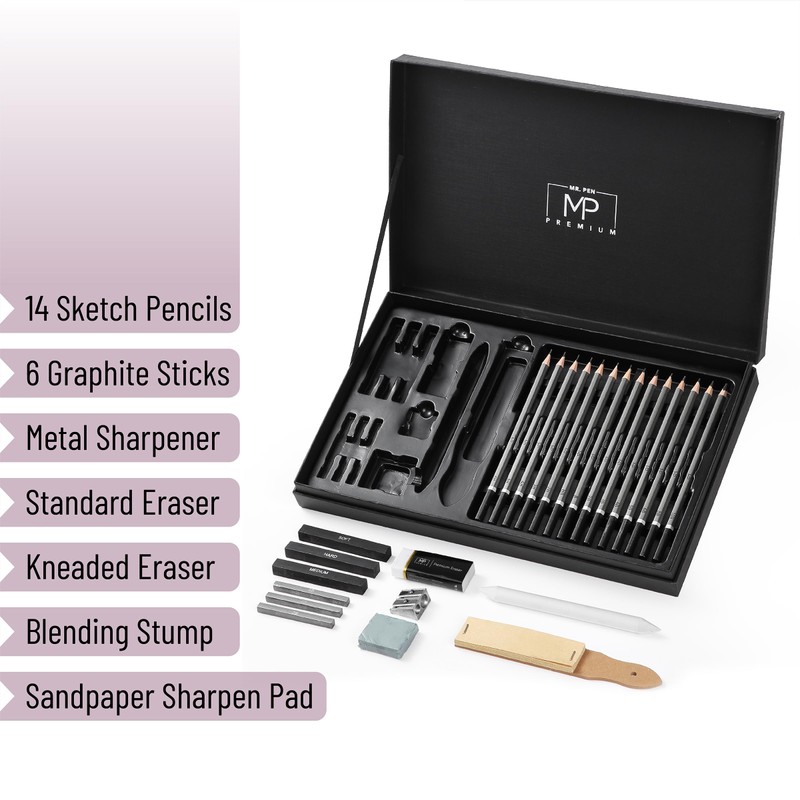 Mr. Pen- Sketching Pencils Set, 25 pcs, Art Set, Graphite